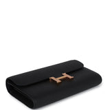 Hermes Constance Wallet To Go Black Epsom Rose Gold Hardware