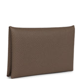 Hermes Calvi Card Holder Etoupe Epsom Palladium Hardware