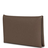 Hermes Calvi Card Holder Etoupe Epsom Palladium Hardware