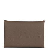 Hermes Calvi Card Holder Etoupe Epsom Palladium Hardware