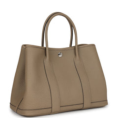 Hermes Garden Party 30 Beige Marfa Negonda Palladium Hardware