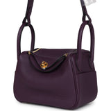 Hermes Mini Lindy Cassis Clemence Gold Hardware