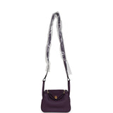 Hermes Mini Lindy Cassis Clemence Gold Hardware