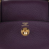 Hermes Mini Lindy Cassis Clemence Gold Hardware