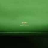 Hermes Kelly Pochette Vert Yucca Swift Gold Hardware