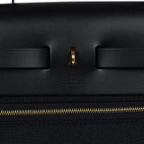 Hermes Herbag Zip 31 PM Black Military Canvas & Vache Hunter Gold Hardware