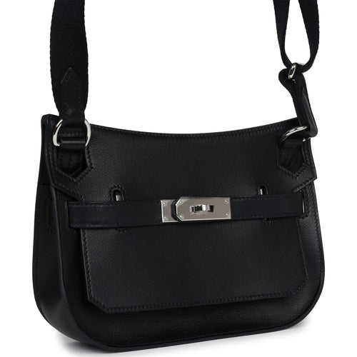 Hermes Jypsiere Mini Black Evercolor Palladium Hardware