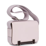 Hermes Geta Mauve Pale and Rouge Sellier Chevre Palladium Hardware