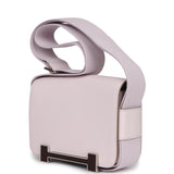 Hermes Geta Mauve Pale and Rouge Sellier Chevre Palladium Hardware