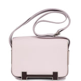 Hermes Geta Mauve Pale and Rouge Sellier Chevre Palladium Hardware