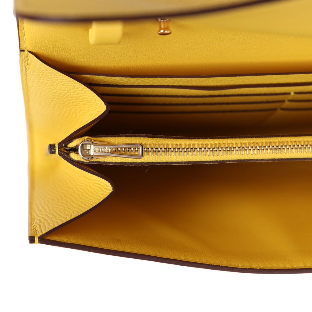 Hermes Constance To Go Wallet Jaune De Naples Epsom Gold Hardware ...