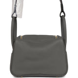 Hermes Mini Lindy Gris Meyer Clemence Gold Hardware