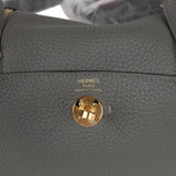 Hermes Mini Lindy Gris Meyer Clemence Gold Hardware