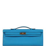 Hermes Kelly Cut Bleu Zanzibar Swift Gold Hardware