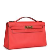 Hermes Kelly Pochette Rose Jaipur Epsom Gold Hardware