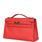 Hermes Kelly Pochette Rose Jaipur Epsom Gold Hardware