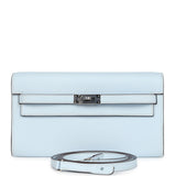 Hermes Kelly Wallet To Go Bleu Brume Palladium Hardware