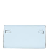 Hermes Kelly Wallet To Go Bleu Brume Palladium Hardware