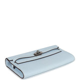 Hermes Kelly Wallet To Go Bleu Brume Palladium Hardware