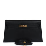 Hermes Kelly Elan Black Chevre Chamkila Gold Hardware