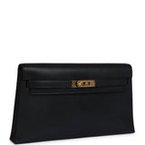 Hermes Kelly Elan Black Chevre Chamkila Gold Hardware