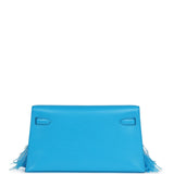 Hermes Kelly Elan Foile Bleu Frida Chevre Chamkila and Ostrich Feathers Palladium Hardware