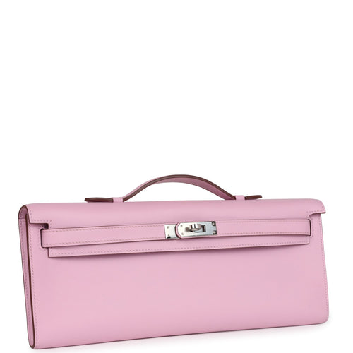 Pre-owned Hermes Kelly Cut Mauve Sylvestre Swift Palladium Hardware