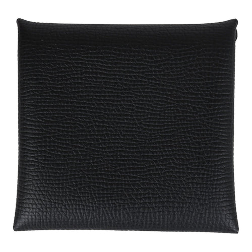 Hermes Bastia Change Purse Black Epsom Palladium Hardware