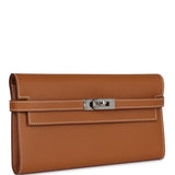 Hermes Kelly Long Wallet Gold Epsom Palladium Hardware