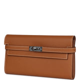 Hermes Kelly Long Wallet Gold Epsom Palladium Hardware