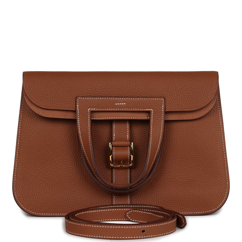 Hermes Halzan 31 Gold Clemence Gold Hardware