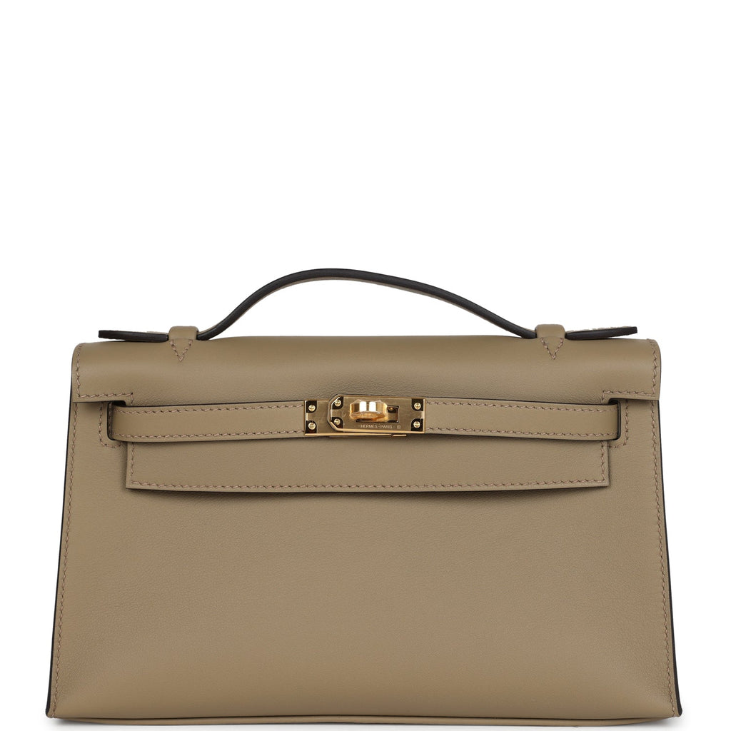 Hermes Kelly Pochette Beige Marfa Swift Gold Hardware Beige New Swift