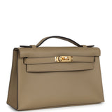 Hermes Kelly Pochette Beige Marfa Swift Gold Hardware