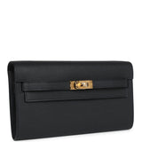 Hermes Kelly Wallet To Go Black Epsom Gold Hardware