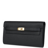 Hermes Kelly Wallet To Go Black Epsom Gold Hardware