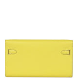 Hermes Kelly Wallet To Go Lime Chevre Palladium Hardware