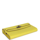 Hermes Kelly Wallet To Go Lime Chevre Palladium Hardware