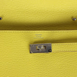 Hermes Kelly Wallet To Go Lime Chevre Palladium Hardware