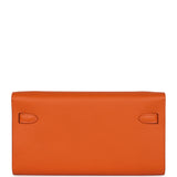 Hermes Kelly Wallet To Go Orange Epsom Palladium Hardware