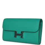 Pre-owned Hermes Constance Wallet To Go Vert Jade Epsom Marquette and Palladium Hardware