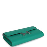 Pre-owned Hermes Constance Wallet To Go Vert Jade Epsom Marquette and Palladium Hardware