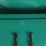 Pre-owned Hermes Constance Wallet To Go Vert Jade Epsom Marquette and Palladium Hardware