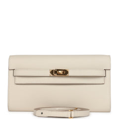 Hermes Kelly Wallet To Go Craie Epsom Gold Hardware