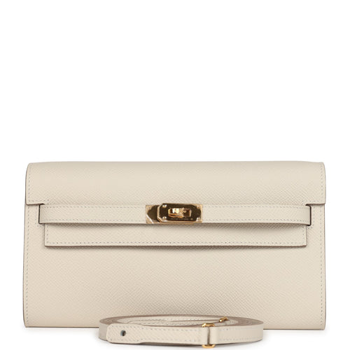 Hermes Kelly Wallet To Go Craie Epsom Gold Hardware