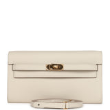 Hermes Kelly Wallet To Go Craie Epsom Gold Hardware