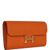 Hermes Constance Wallet To Go Orange Epsom Gold Hardware