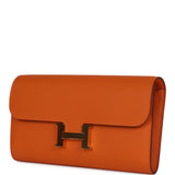 Hermes Constance Wallet To Go Orange Epsom Gold Hardware