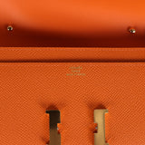 Hermes Constance Wallet To Go Orange Epsom Gold Hardware