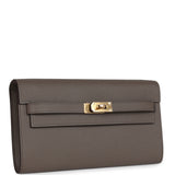 Hermes Kelly Wallet To Go Etain Epsom Gold Hardware