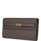 Hermes Kelly Wallet To Go Etain Epsom Gold Hardware